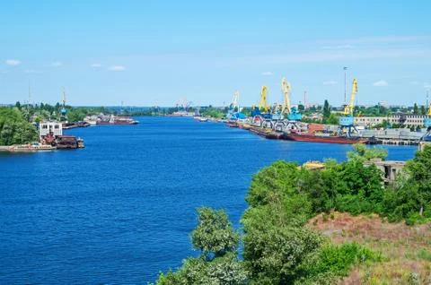 Cargo river port Stock Photos
