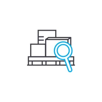 Cargo scanning vector thin line stroke icon. Cargo scanning outline illustration Stock Illustration