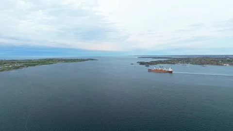 Cargo Ship Aerial Stock Footage 335251316