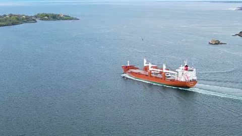 Cargo Ship Aerial Stock Footage 335251341