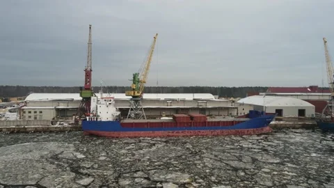 Cargo ship aerial view Stock Footage 149033581