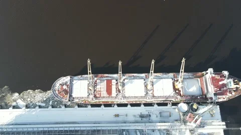 Cargo ship aerial view Stock Footage 150255325
