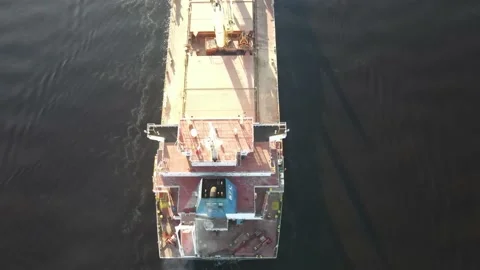 Cargo ship aerial view Stock Footage 159277742