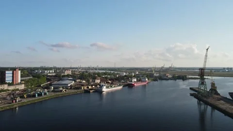 Cargo ship aerial view Stock Footage 159280441