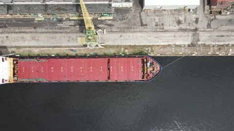 Cargo ship aerial view Stock Footage 159280983