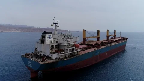 Cargo ship from air Stock Footage 107859942