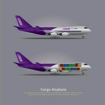 Cargo ship Airplane Isolated Vector Illustration Stock Illustration