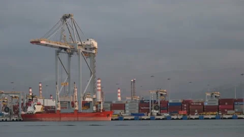 Cargo ship and containers Stock Footage 174410514