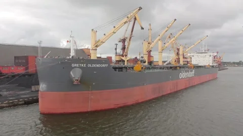 Cargo ship -Areal Stock Footage 53319043