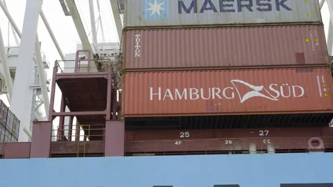 Cargo Ship Being Loaded Stock Footage 271146534