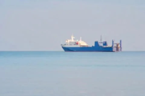 Cargo ship, blur abstract background Stock Photos