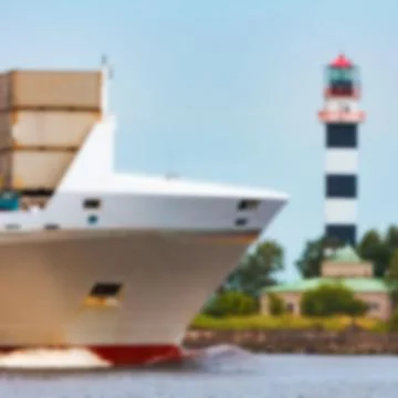 Cargo ship - blurred image Stock Photos