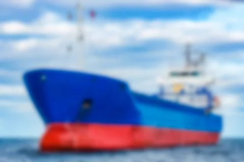 Cargo ship - blurred image 写真素材