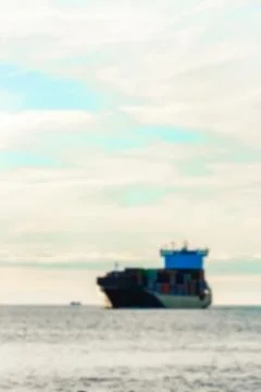 Cargo ship - blurred image 스톡 사진