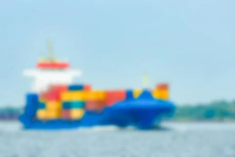 Cargo ship - blurred image 스톡 사진