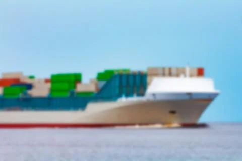 Cargo ship - blurred image 库存照片