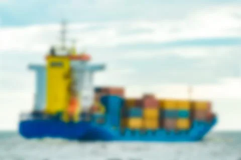 Cargo ship - blurred image 스톡 사진
