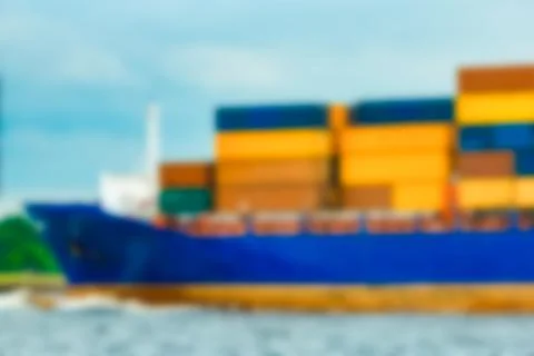 Cargo ship - blurred image Stockfoto's