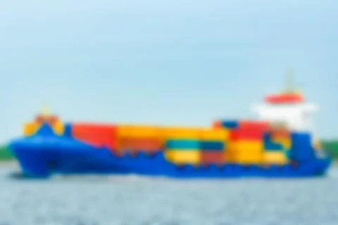 Cargo ship - blurred image 스톡 사진