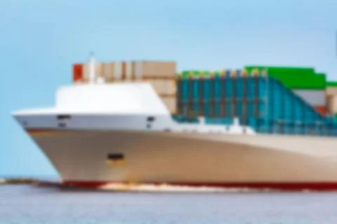 Cargo ship - blurred image Stock Photos
