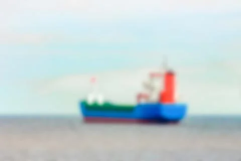 Cargo ship - blurred image 스톡 사진