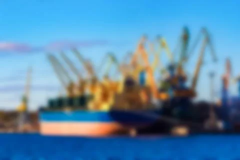 Cargo ship - blurred image Stockfoto's