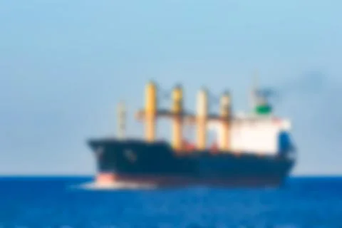 Cargo ship - blurred image Stockfoto's