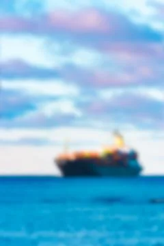 Cargo ship - blurred image 写真素材