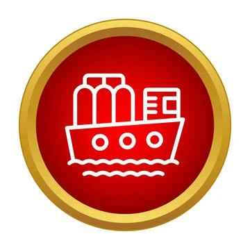 Cargo ship carrying containers and tanks icon Illustrazione stock