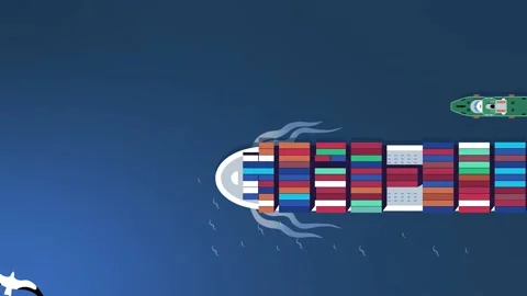 Cargo Ship Carrying Containers  For Import Export Goods To A Customer. Stock Footage 196019472