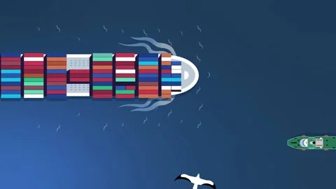 Cargo Ship Carrying Containers  For Import Export Goods To A Customer. Stock Footage 196019490
