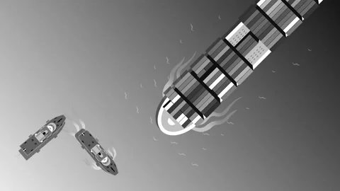 Cargo Ship Carrying Containers  For Import Export Goods To A Customer. Stock Footage 196019527