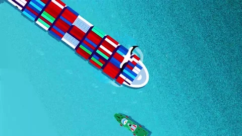 Cargo Ship Carrying Containers  For Import Export Goods To A Customer. 動画素材 196019746