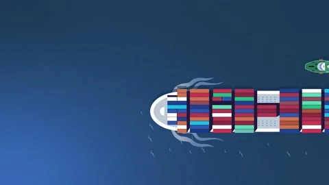 Cargo Ship Carrying Containers  For Import Export Goods To A Customer. Stock Footage 196019852