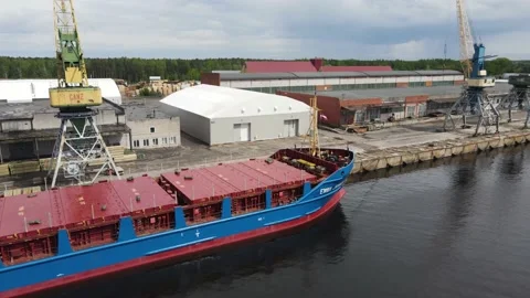 Cargo ship closeup Stock Footage 159280934