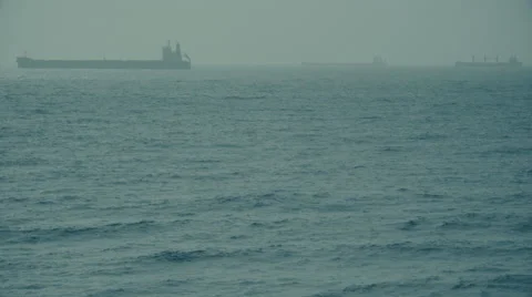 Cargo ship off the coast Video stock 62640358