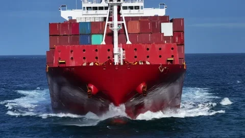 A cargo ship coming at camera Video stock 246245023