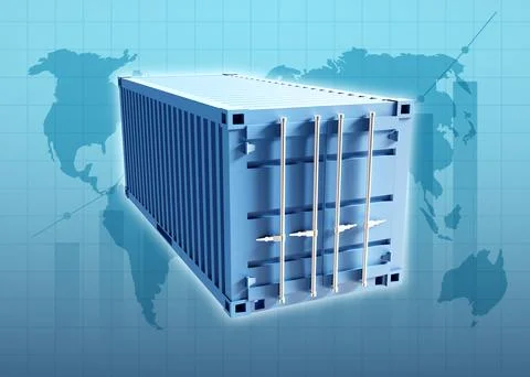 Cargo ship container import or export Stock Illustration