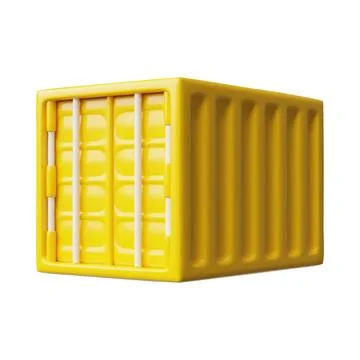 Cargo ship container vector mockup isometric view 3d vector, yellow Stock Illustration
