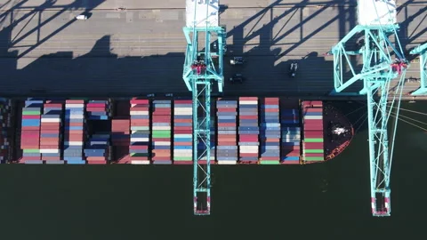 Cargo ship with containers and cranes Stock-Footage 171587371