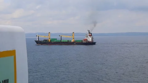 Cargo Ship with Containers 스톡 동영상 344517721