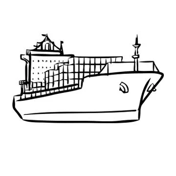 Cargo ship with containers Stock Illustration