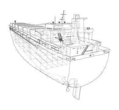 Cargo ship with containers Stock Illustration
