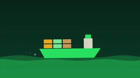 Cargo ship containers ocean freight forest logistics loop Vídeos de archivo 342613418