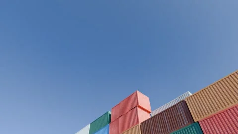 Cargo Ship with Containers Under the Sky: Maritime Freight in Motion Stock Footage 307864091