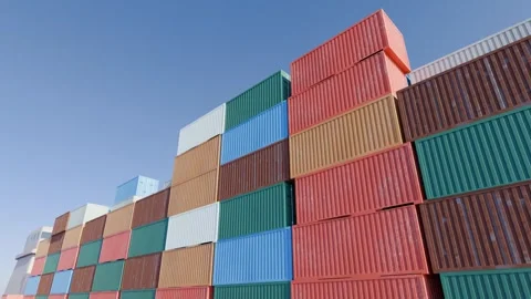 Cargo Ship with Containers Under the Sky: Maritime Freight in Motion Stock Footage 307864095