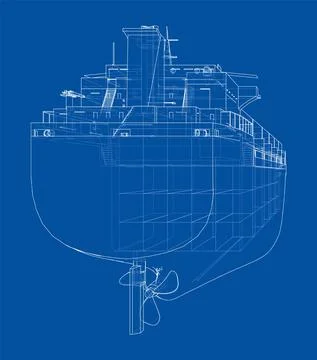 Cargo ship with containers. Vector Illustrazione stock