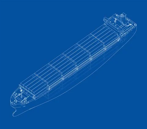 Cargo ship with containers. Vector 스톡 일러스트