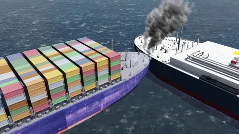 Cargo ship crash Video stock 83695118