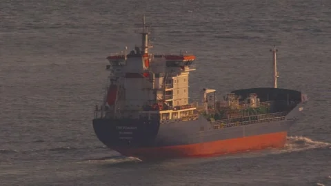 Cargo ship crossing the Bosphorus Stock Footage 246772527